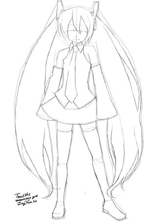 Нарисовать девочку в полный рост