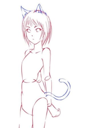 Раскраска аниме девочки с ушками