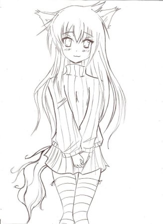 Аниме карандашом ученица