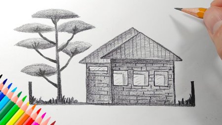 Рисунки домов карандашом для начинающих