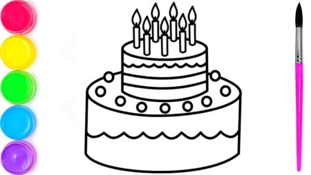 Открытка раскраска с днем рождения