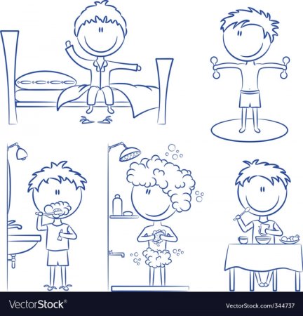 Раскраски дети мальчики режим дня