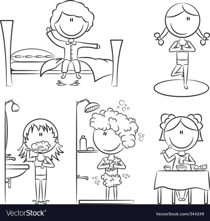 Режим дня школьника раскраска