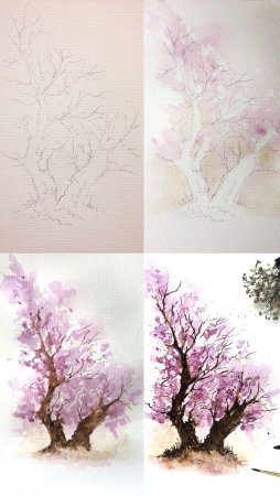 Поэтапное рисование акварелью