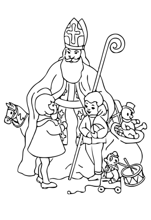 Раскраска Святой Николай для детей