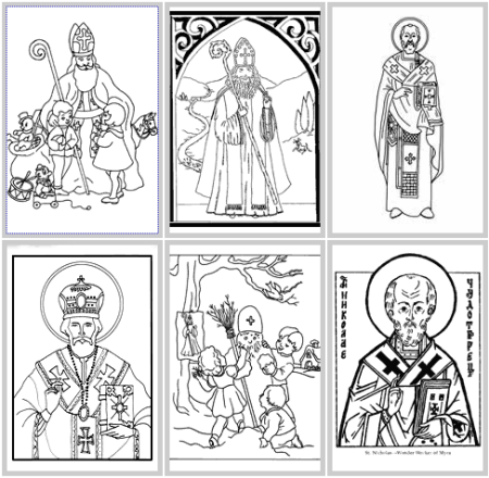 Святой Николай раскраска