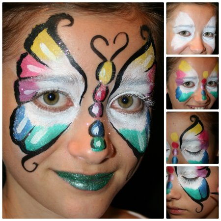 Аквагрим на лице пошагово