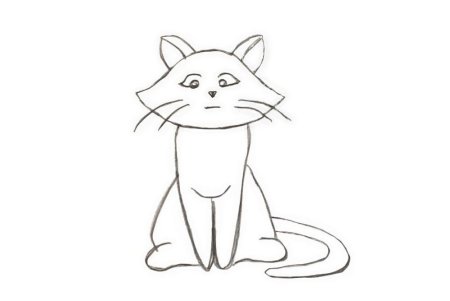 Рисунок котёнка карандашом легко