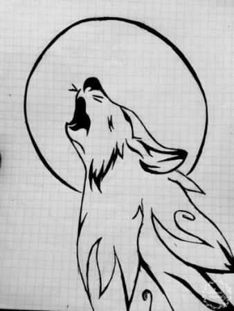 Рисунки для срисовки волки легкие