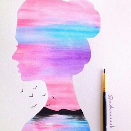 Рисунки красками легкие