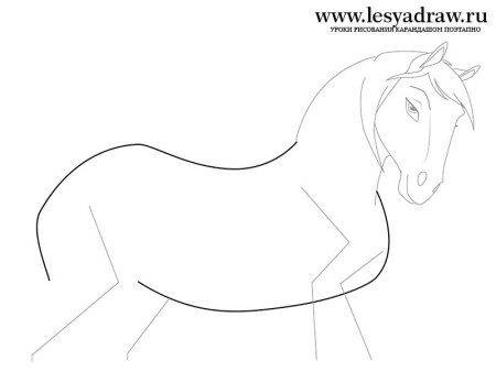 Лошадь рисунок легкий