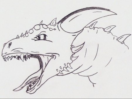 Нарисованный дракон на бумаге