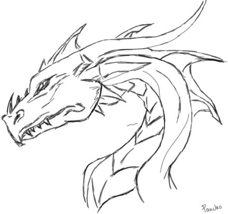 Дракон сбоку рисунок