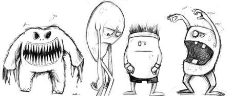 Рисунки монстров карандашом