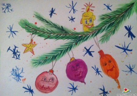 Рисунок на тему новый год легкий