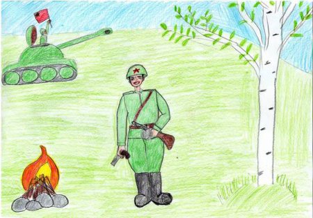 Рисунки на тему война легкие