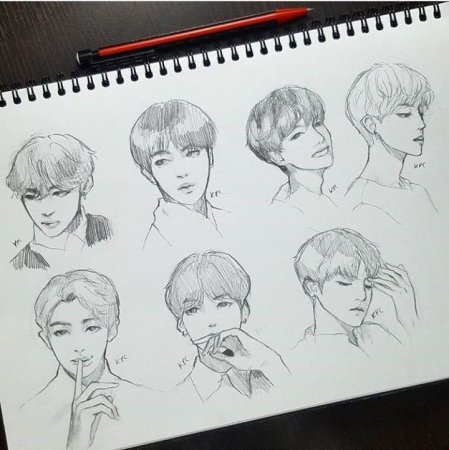 Группа БТС лёгкие рисунки