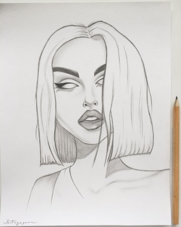 Рисунки для срисовки девушки