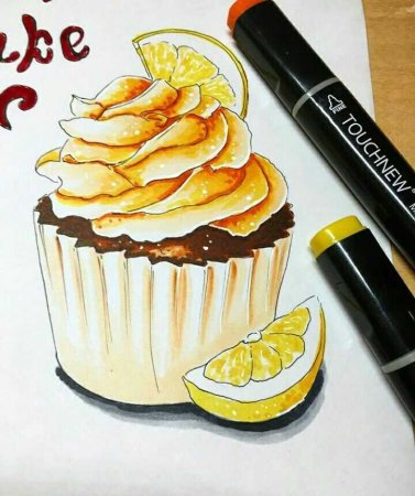 Рисунки маркерами еда