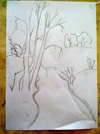 Рисунок на тему осень карандашом