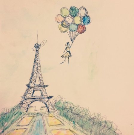 Эйфелева башня карандашом