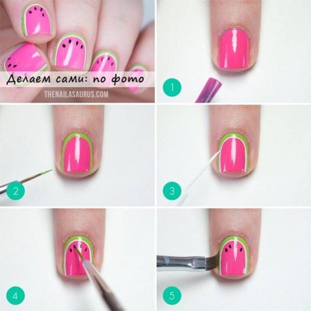 Маникюр с цветами для начинающих