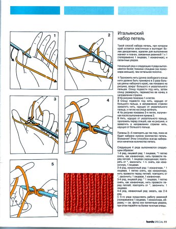Набирание петель спицами для начинающих