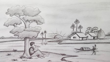 Рисунки карандашом природа