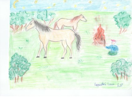 Рис к произведению Бежин луг