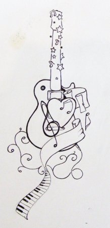 Музыкальные рисунки для срисовки