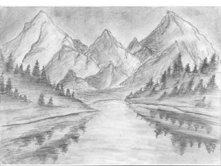 Осеннийпейзаж карандаш