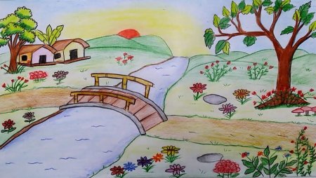 Лес карандашом