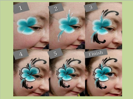 Аквагрим на лице пошагово