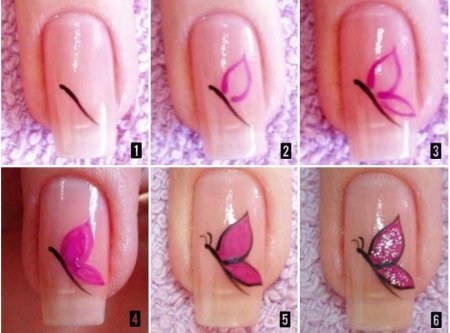 Несложные узоры на ногтях