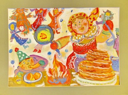 Масленица рисунок карандашом