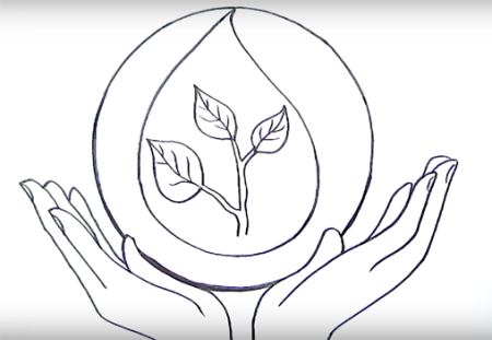 Индустриальный пейзаж карандашом