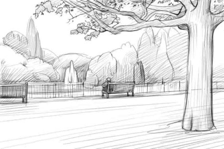 Пейзаж карандашом