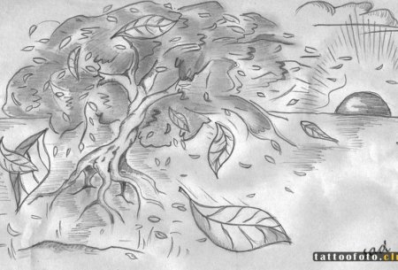 Осенние зарисовки карандашом