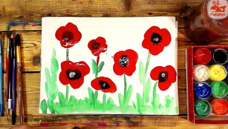 Цветы красками для детей