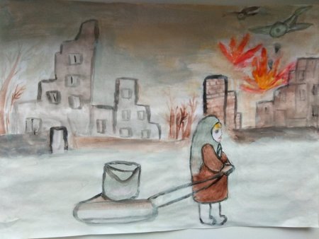 Дорога жизни блокадного Ленинграда рисунки полуторка