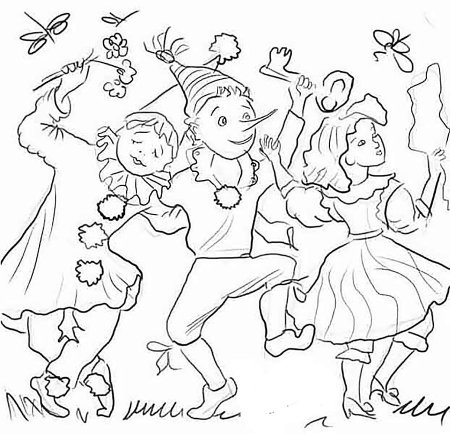 Новогодний карнавал раскраска