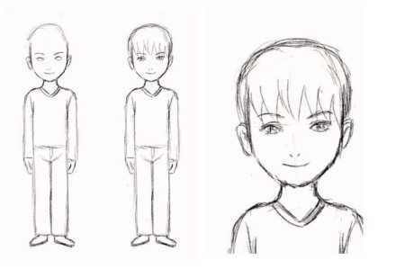 Поэтапное рисование мальчика