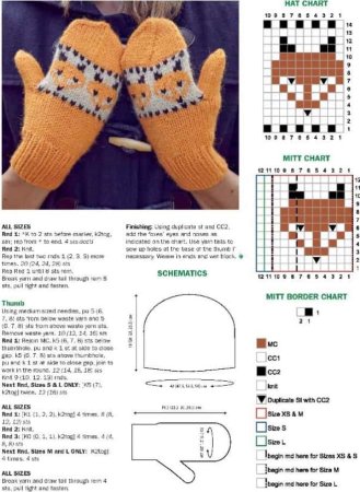 Вышивка на вязаных варежках схемы