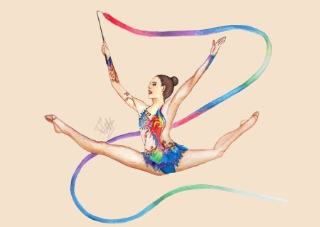 Гимнастка рисунок карандашом