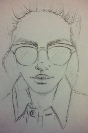 Девушка карандашом