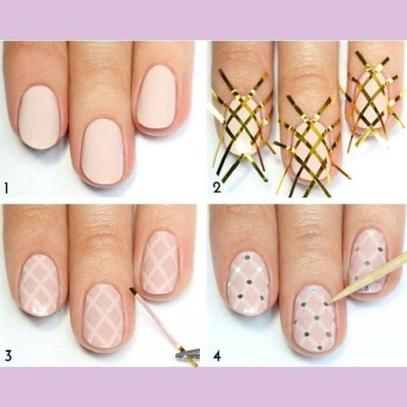 Легкий узор на ногтях