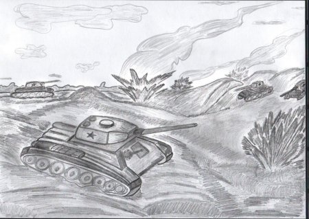 Рисунок на военную тему карандашом