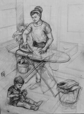 Сюжетная картина карандашом