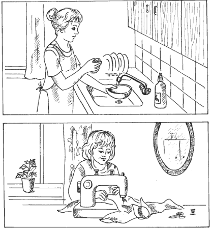 Раскраска мама на кухне