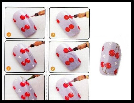 Рисование иголкой на ногтях